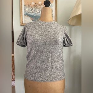 (NWT) Zara Grey Puff Sleeve Top Size S